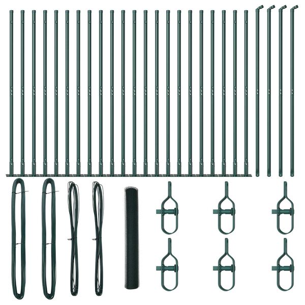 vidaXL Plotov&yacute; sloupek. Zelen&aacute; 50 x 1,2 m (s&iacute;ťka 13 mm) Ocel a PVC