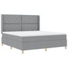 vidaXL Postel s boxspringem s čelo Světle &scaron;ed&aacute; 180 x 200 cm textil