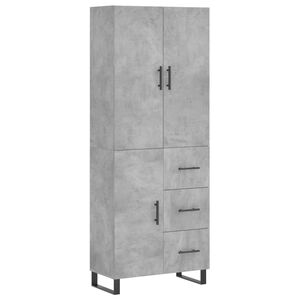 vidaXL Skř&iacute;ň highboard betonově &scaron;ed&aacute; 69,5x34x180 cm kompozitn&iacute; dřevo