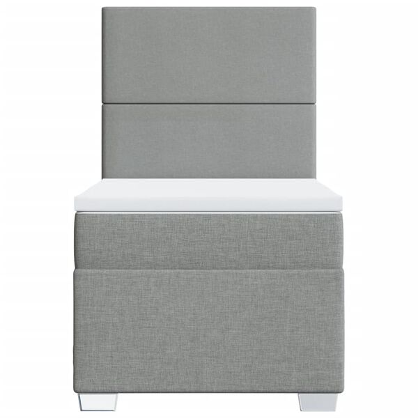 vidaXL Box spring postel s matrac&iacute; světle &scaron;ed&yacute; 100 x 200 cm textil