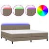 vidaXL Box spring postel s matrac&iacute; a LED taupe 200x200 cm textil