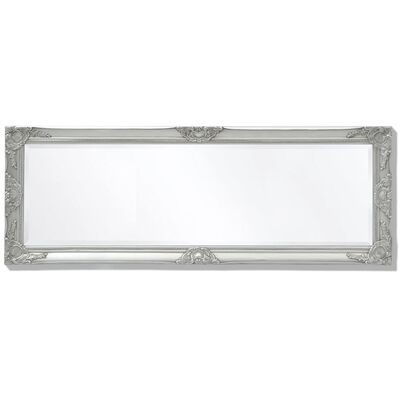 vidaXL Nástěnné zrcadlo barokní styl 140 x 50 cm stříbrné