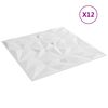 vidaXL N&aacute;stěnn&eacute; panely 12 pcs B&iacute;l&yacute; 50 x 50 cm XPS pěna