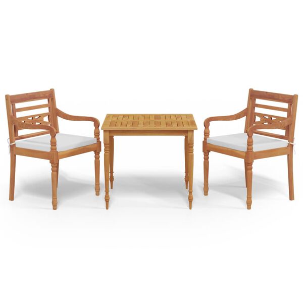 vidaXL 3d&iacute;ln&yacute; zahradn&iacute; j&iacute;deln&iacute; set s podu&scaron;kami masivn&iacute; teakov&eacute; dřevo