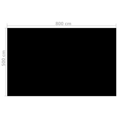 Čtvercový černý bazénový kryt 8x5m