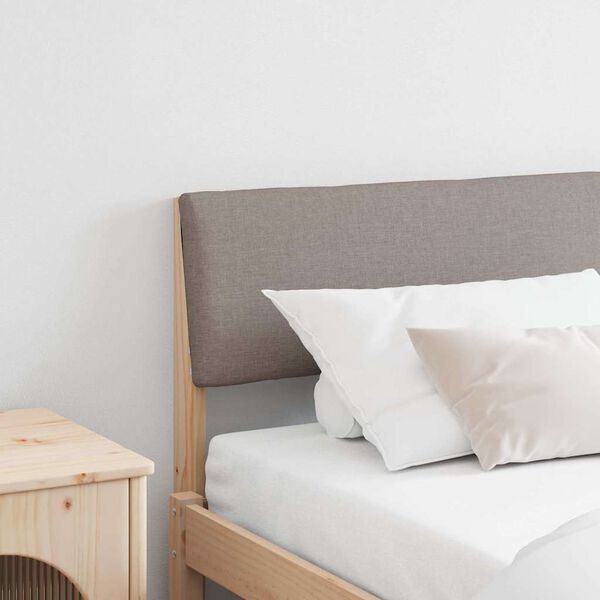 vidaXL Čalouněn&eacute; čelo postele Taupe 200 cm Masivn&iacute; borov&eacute; dřevo