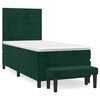 vidaXL Box spring postel s matrac&iacute; tmavě zelen&aacute; 90x200 cm samet