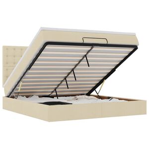 vidaXL Osmansk&yacute; r&aacute;m postele s matrac&iacute; kr&eacute;mov&aacute; 180x200cm textil