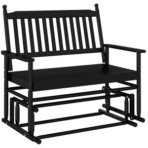 vidaXL Lavice glider čern&aacute; 118 x 70 x 104,5 cm masivn&iacute; topolov&eacute; dřevo