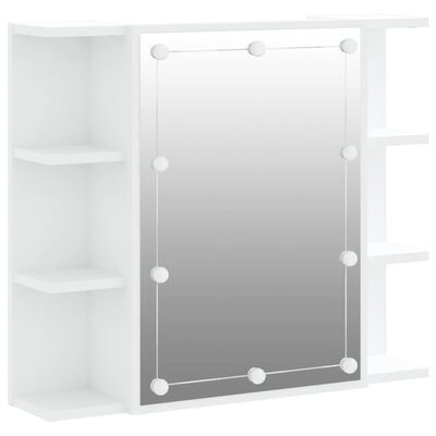 vidaXL Zrcadlová skříňka s LED bílá 70 x 16,5 x 60 cm