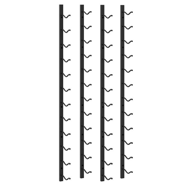 vidaXL N&aacute;stěnn&yacute; stojan na v&iacute;no na 12 lahv&iacute; 2 ks čern&yacute; železn&yacute;