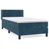 vidaXL Box spring postel s matrac&iacute; tmavě modr&aacute; 100x200 cm samet