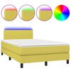 vidaXL Box spring postel s matrac&iacute; a LED zelen&aacute; 120 x 200 cm textil