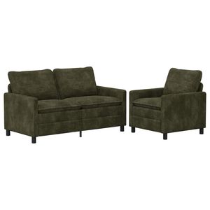 vidaXL Set pohovek 2 ks Zelen&aacute; Polyester