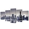 vidaXL Sada obrazů, tisk na pl&aacute;tně monochromn&iacute; panor&aacute;ma New Yorku 200x100 cm