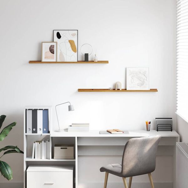 vidaXL N&aacute;stěnn&aacute; polička 2 pcs B&eacute;žov&aacute; 100 x 9 x 3 cm kompozitn&iacute; dřevo