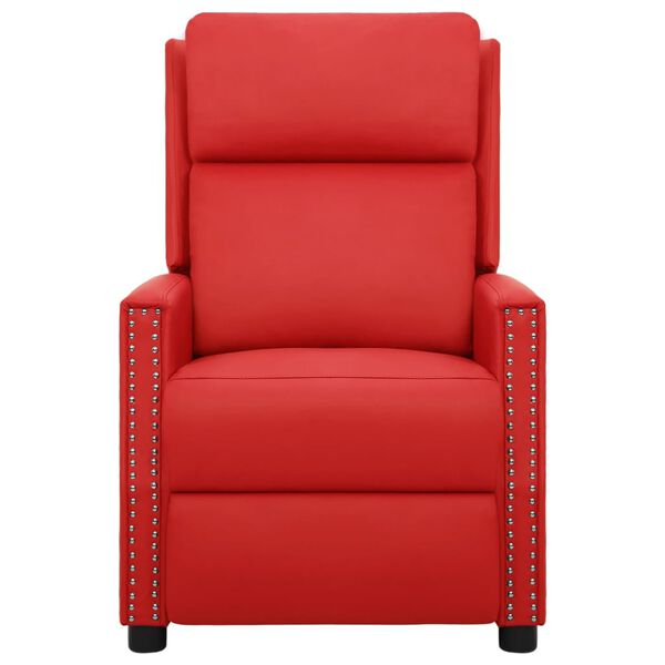 vidaXL Mas&aacute;žn&iacute; křeslo červen&eacute; uměl&aacute; kůže