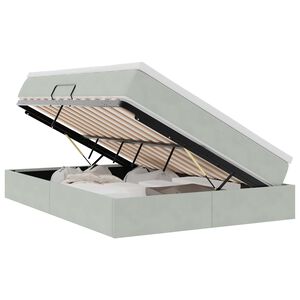 vidaXL Postel s &uacute;ložn&yacute;m prostorem a matrac&iacute; Světle &scaron;ed&aacute; 140 x 200 cm