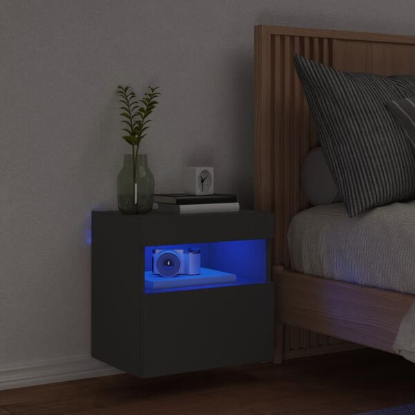 vidaXL N&aacute;stěnn&aacute; TV skř&iacute;ňka s LED osvětlen&iacute;m čern&aacute; 40 x 30 x 40 cm