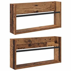 vidaXL Reg&aacute;l na časopisy s polic&iacute; 2 ks Star&eacute; dřevo 60 x 12 x 30 cm