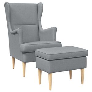 vidaXL Křeslo s podnožkou 2 ks Světle &scaron;ed&aacute; Textil