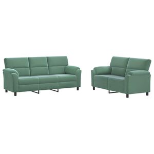 vidaXL Set pohovek 2 pcs Mořsk&aacute; zelen&aacute; Samet