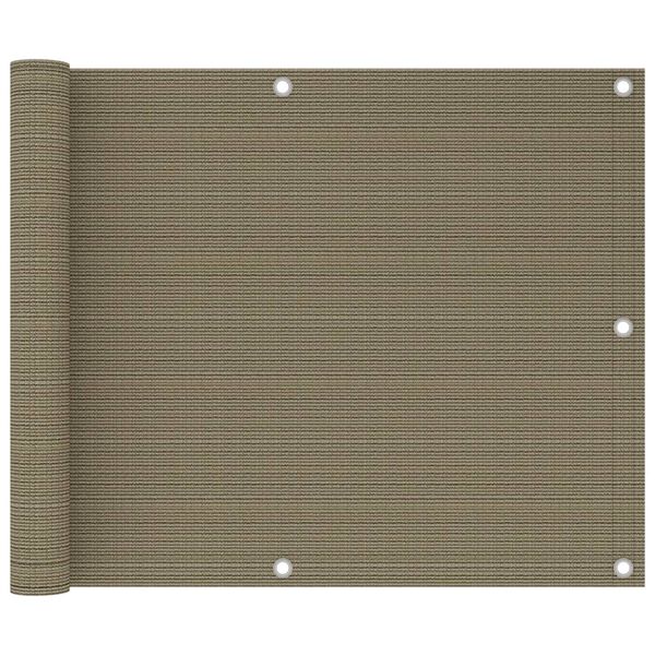 vidaXL Balkonov&aacute; z&aacute;stěna taupe 75 x 500 cm HDPE