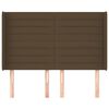 vidaXL Čelo postele typu u&scaron;&aacute;k tmavě hněd&eacute; 147x16x118/128 cm textil