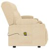 vidaXL 4místné masážní polohovací křeslo držáky nápojů krémové textil