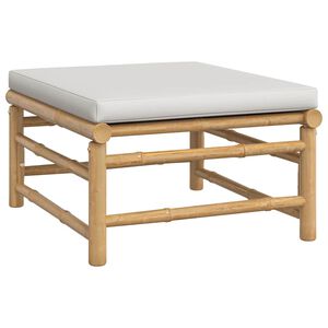 vidaXL Zahradn&iacute; podnožka se světle &scaron;edou podu&scaron;kou bambus