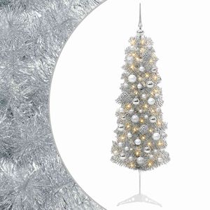 vidaXL &Scaron;t&iacute;hl&yacute; uměl&yacute; v&aacute;nočn&iacute; stromek s v&aacute;nočn&iacute;mi koulemi 150 cm 150 LED