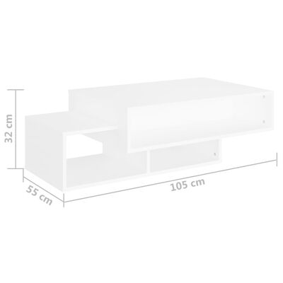vidaXL Konferenční stolek bílý 105 x 55 x 32 cm dřevotříska