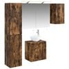 vidaXL Sada koupelnov&yacute;ch skř&iacute;něk 5 pcs Kouřov&yacute; dub 50 x 14,5 x 70 cm