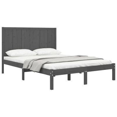 vidaXL Rám postele šedý masivní borovice 150 x 200 cm King Size