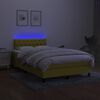 vidaXL Box spring postel s matrac&iacute; a LED zelen&aacute; 120 x 200 cm textil