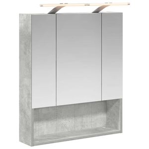 vidaXL Koupelnov&aacute; zrcadlov&aacute; skř&iacute;ň Betonově &scaron;ed&aacute; 60 x 14.5 x 70 cm