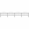 vidaXL Zahradní plot s kopím nahoře ocelový 714,5 x 125 cm černý