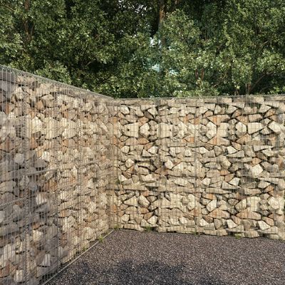 vidaXL Gabionová zeď s víkem pozinkovaná ocel 300 x 50 x 200 cm