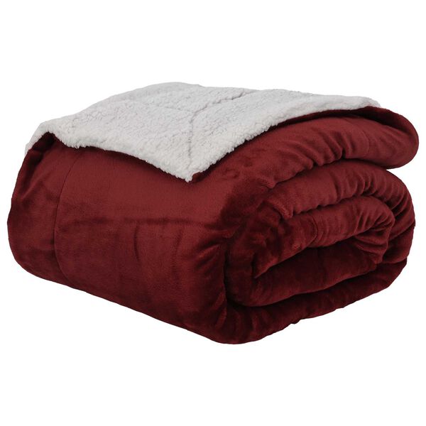 vidaXL Plažov&aacute; deka Bordeaux červen&aacute; 240 x 270 cm Fleece