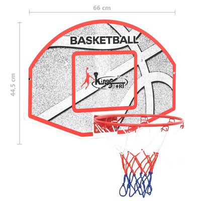 vidaXL 5dílná sada nástěnného basketbalového koše s deskou 66x44,5 cm