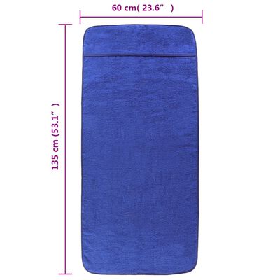vidaXL Plážové osušky 2 ks královsky modré 60 x 135 cm textil 400 GSM