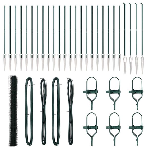 vidaXL Plotov&yacute; sloupek. Zelen&aacute; 50 x 1,5 m (36 mm s&iacute;ť) Ocel a PVC