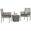 vidaXL Zahradní bistro set 3 pcs Šedá Poly ratan