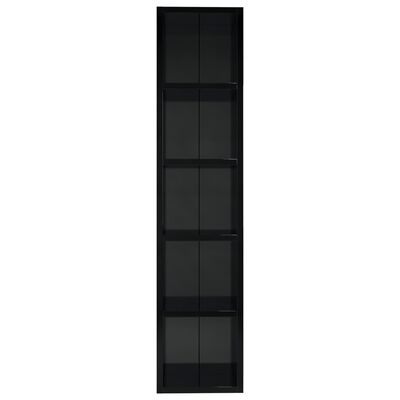 vidaXL Skříňka na CD černá s vysokým leskem 21x16x93,5 cm dřevotříska
