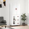 vidaXL Skř&iacute;ň highboard b&iacute;l&aacute; 69,5 x 34 x 180 cm kompozitn&iacute; dřevo