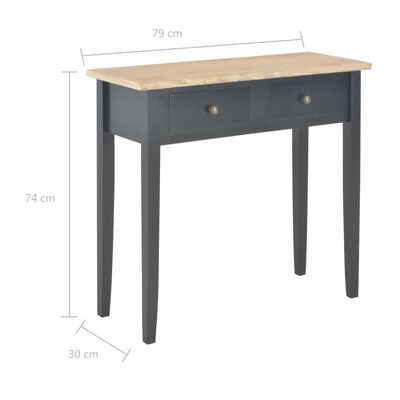 vidaXL Toaletní konzolový stolek černý 79 x 30 x 74 cm dřevo
