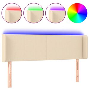 vidaXL Čelo postele s LED kr&eacute;mov&eacute; 147 x 16 x 78/88 cm textil