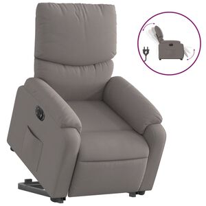 vidaXL Elektrick&eacute; zvedac&iacute; polohovac&iacute; křeslo taupe textil
