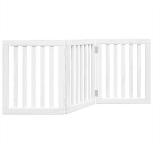vidaXL Z&aacute;brana pro psy skl&aacute;dac&iacute; 3 panely b&iacute;l&aacute; 150 cm topolov&eacute; dřevo