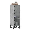 vidaXL Highboard se skleněn&yacute;mi dv&iacute;řky betonově &scaron;ed&yacute; 35 x 37 x 120 cm